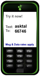Text ASKTAL to 66746.